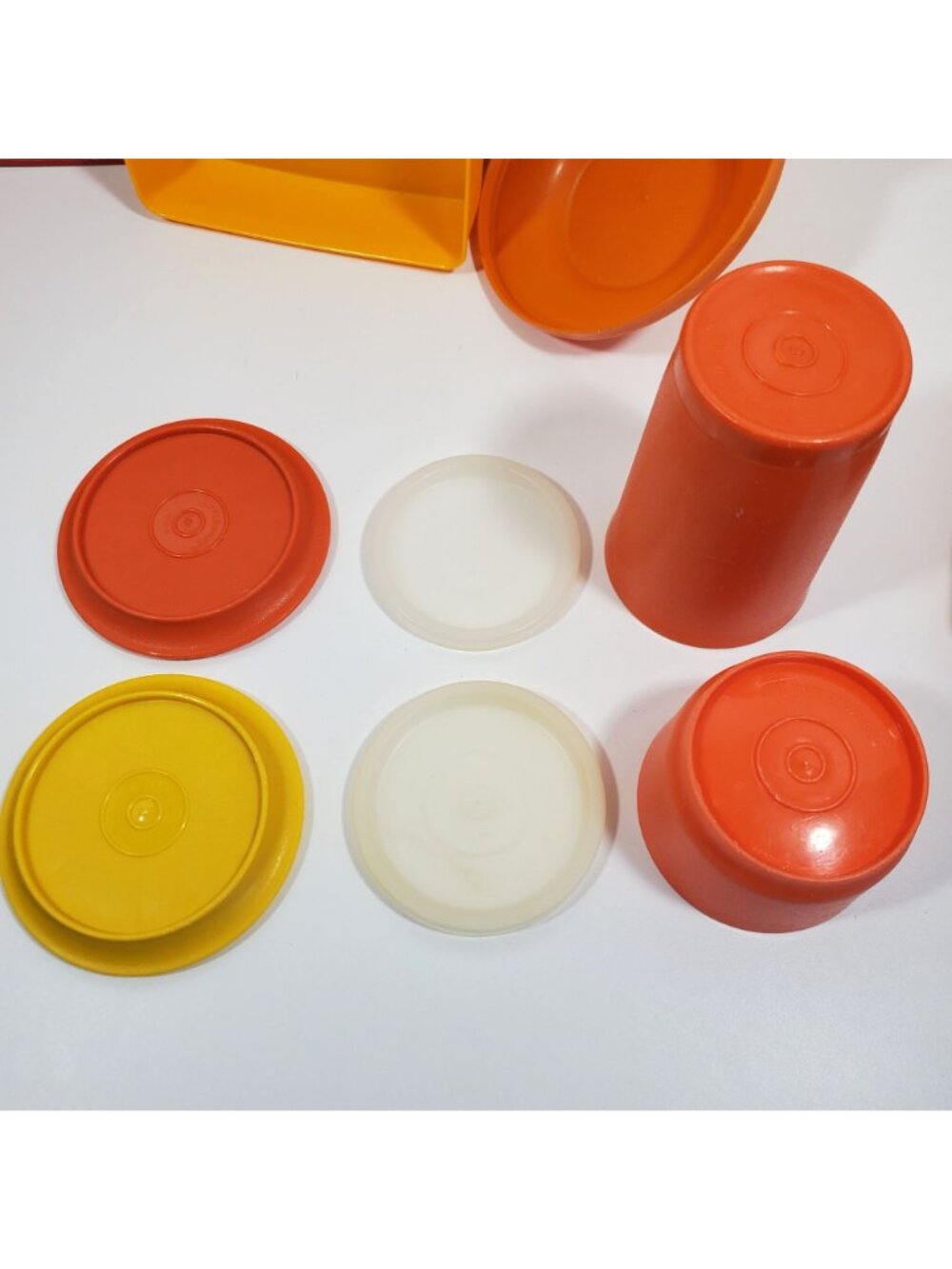 Vintage 70s Tupperware Orange Avocado Green Harvest Brown Gold Bowls Seals Retro - Picture 8 of 11